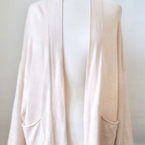 Zara Knit Womens Beige Tan Open Front Bell Sleeve Cardigan Sweater Medium